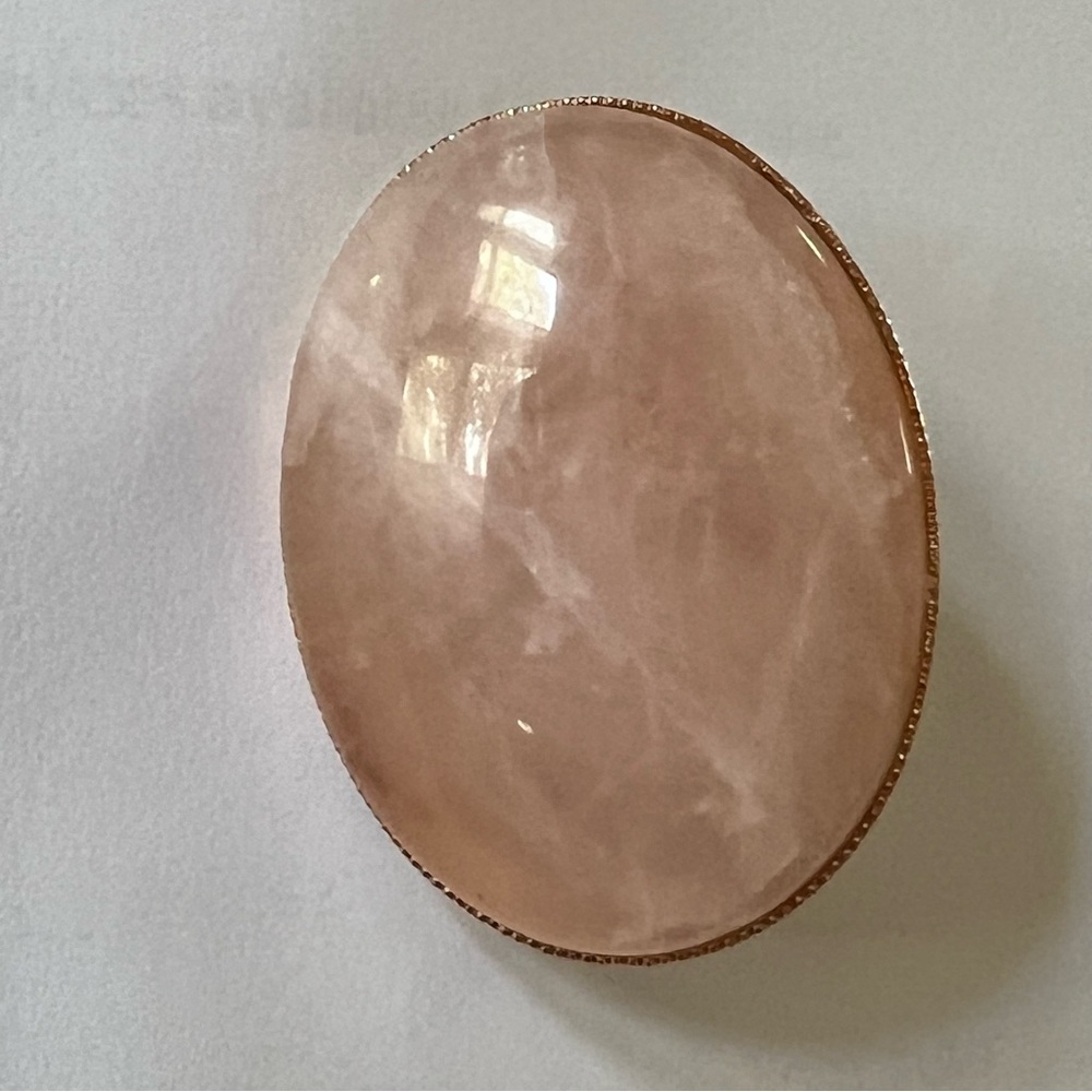 Scarf clip vintage pink and gold costume jewelry - Picture 2 of 10